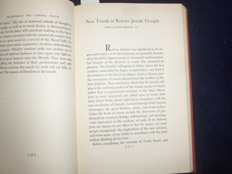 1949 REFORM JUDAISM HARDCOVER BOOK - HEBREW UNION COLLEGE ALUMNI ESSAYS- KD 8941
