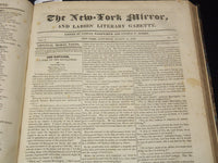 1823-1824 NEW YORK MIRROR AND LADIES GAZETTE BOUND VOLUME NO. 1 - R 89F