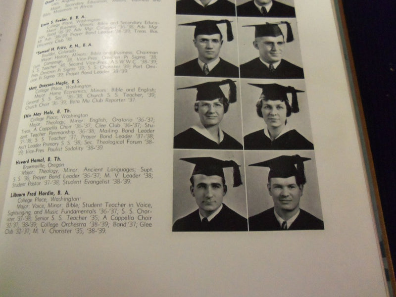1939 WALLA WALLA COLLEGE YEARBOOK - MOUNTAIN ASH - WASHINGTON - YB 197