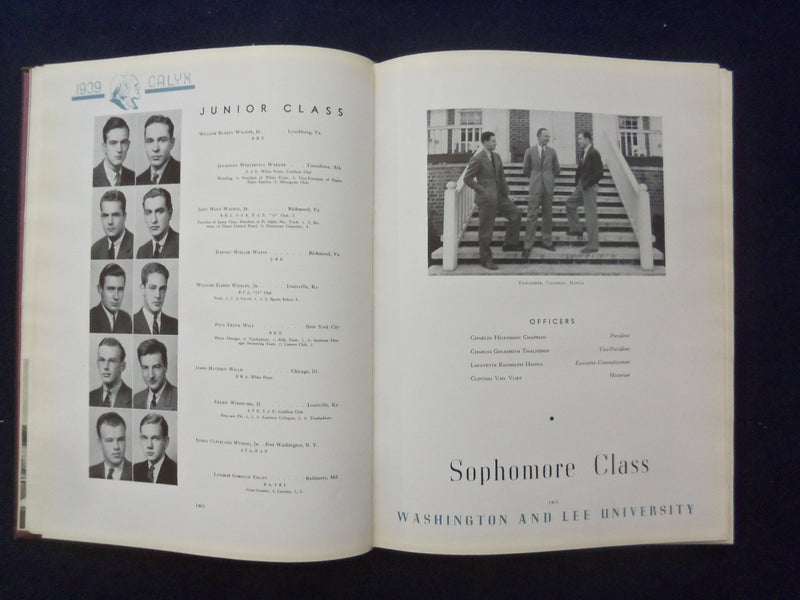 1939 CALYX WASHINGTON AND LEE UNIVERSITY YEARBOOK - LEXINGTON, VIRGINIA- YB 3047