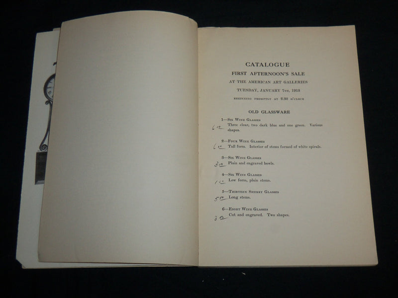 1913 MRS. CLARISSA W. SAMSON COLLECTION HISTORICAL CHINA CATALOGUE - J 6817