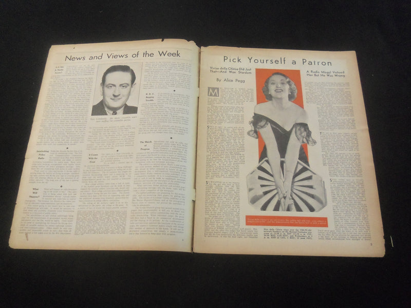 1935 OCTOBER 12 RADIO GUIDE MAGAZINE - LORETTA LEE ILLUSTRATED COVER - SP 9517C