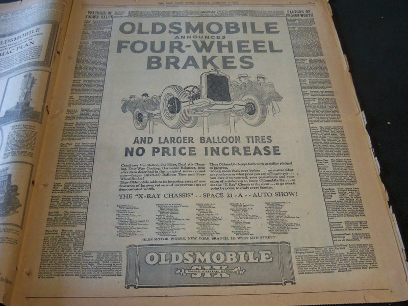 1927 JANUARY 9 NEW YORK TIMES - NY NATIONAL MOTOR SHOW OPENS - NT 6287