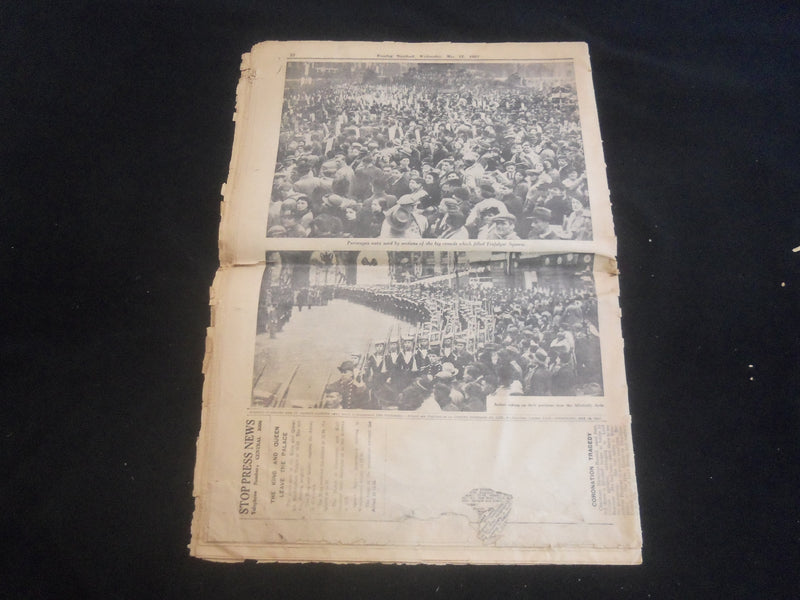 1937 MAY 12 EVENING STANDARD NEWSPAPER - CORONATION OF KING GEORGE VI - NP 5749