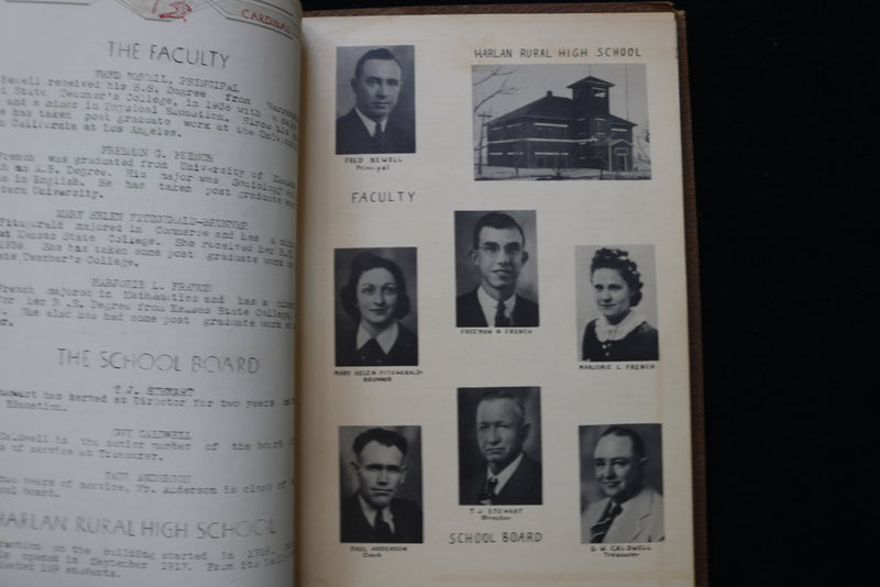 1941 THE CARDINAL HARLAN RURAL HIGH SCHOOL YEARBOOK - HARLAN, KANSAS - YB 3489