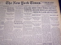 1939 NOVEMBER 7 NEW YORK TIMES - REDS URGE WORLD REVOLT - NT 3674