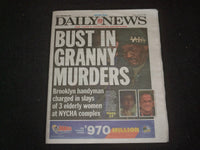 2021 JANUARY 22 NEW YORK DAILY NEWS NEWSPAPER - BUST IN GRANNY MURDERS