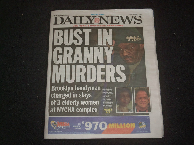2021 JANUARY 22 NEW YORK DAILY NEWS NEWSPAPER - BUST IN GRANNY MURDERS