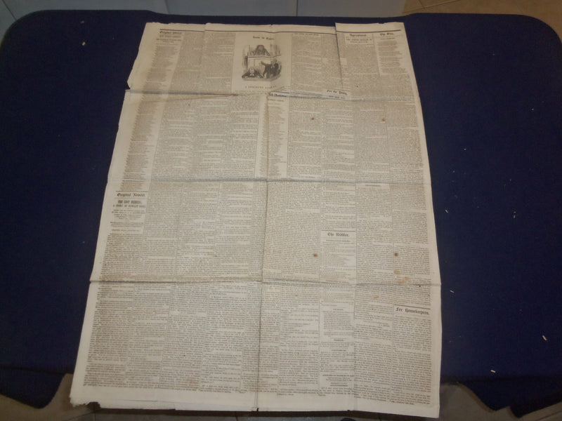 1854 JAN 7 THE SATURDAY EVENING POST NEWSPAPER -CHRISTMAS BY H.B. STOWE- NP 5060