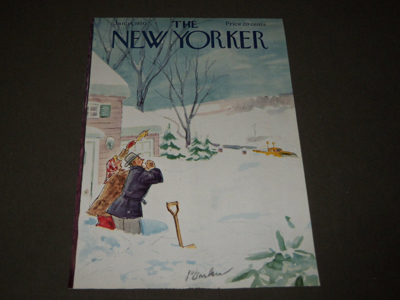 1950 JANUARY 14 NEW YORKER MAGAZINE FRONT COVER ONLY - GREAT ART FOR FRAMING