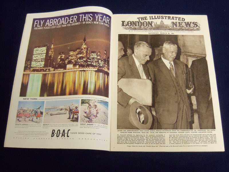 1961 MARCH 25 ILLUSTRATED LONDON NEWS MAGAZINE - DR. VERWOERD - E 8082
