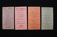 1940'S SIDNEY LUST'S MILO THEATRE PROGRAM CARDS - LOT OF 4 - ROCKVILLE - K 2819