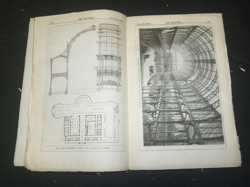 1865 APRIL 22 THE BUILDER ARCHITECT MAGAZINE - ILLUSTRATIONS - ST 415K