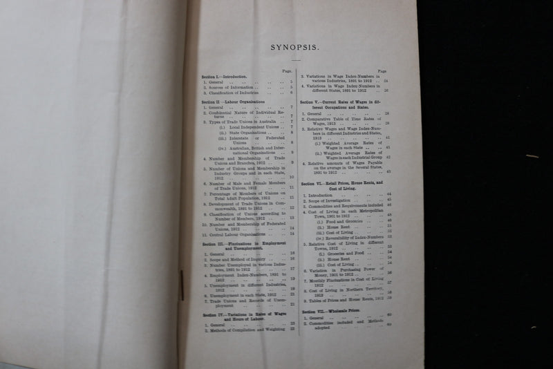 1913 APRIL CENSUS AND STATISTICS REPORT SOFTCOVER - MELBOURNE, AUSTRALIA- K 3007