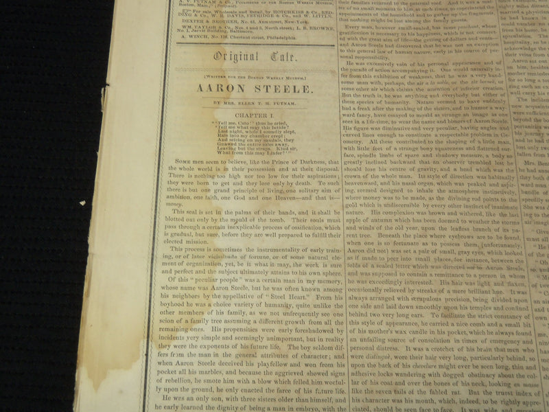 1851 MAY 3 THE BOSTON MUSEUM NEWSPAPER - AARON STEELE - SPANISH FLY - NP 9025