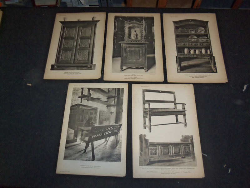 1900S MOBILIER PLATES (BRETON) LOT OF 33 FRENCH CAPTIONS - II 1918