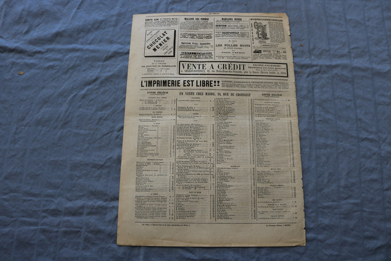 1873 MARCH 2 LE GRELOT NEWSPAPER-DEPROFUNDIS! -ALFRED LE PETIT- FRENCH - NP 8614