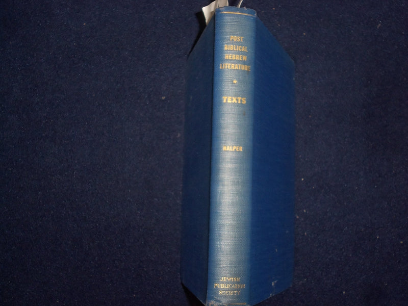 1946 POST-BIBLICAL HEBREW LITERATURE HARDCOVER BOOK BY BENZION HALPER - KD 8964