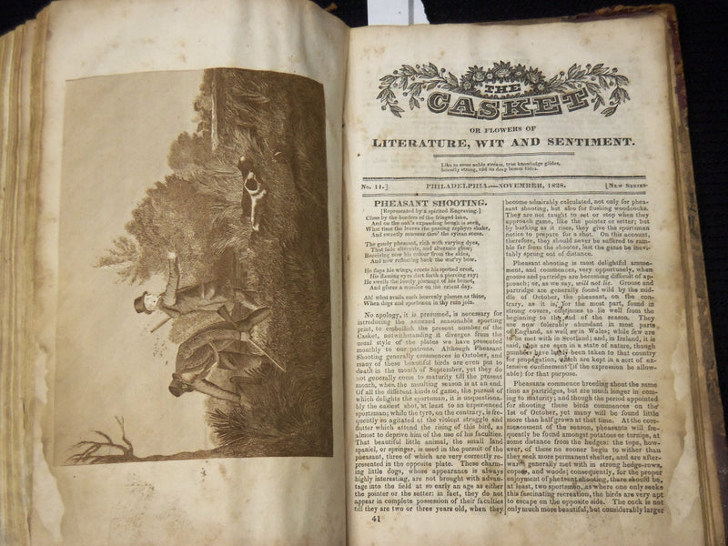 1828 JANUARY-DECEMBER THE CASKET LITERATURE MAGAZINE BOUND VOLUME - KD 703O
