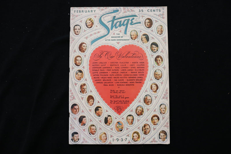 1937 FEBRUARY STAGE MAGAZINE - TO OUR VALENTINES COVER - E 10031