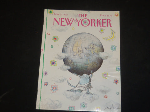 1992 MARCH 2 THE NEW YORKER MAGAZINE - ILLUSTRATED COVER - NY 1523