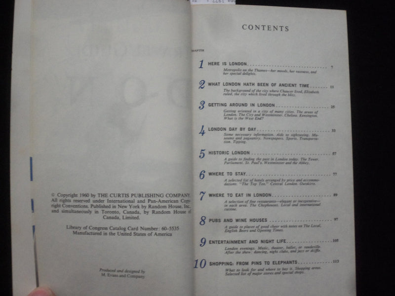 1960 LONDON - A HOLIDAY MAGAZINE TRAVEL GUIDE SOFTCOVER BOOK - J 9995