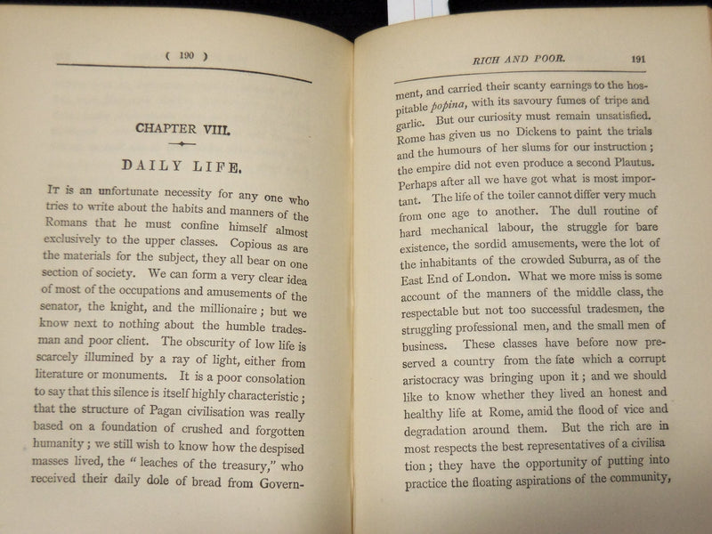 1888 SOCIETY IN ROME UNDER THE CAESARS BOOK BY WILLIAM RALPH INGE - KD 9423
