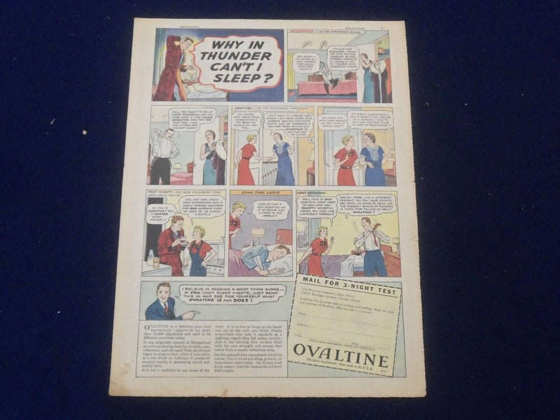 1933-1940 OVALTINE FULL PAGE COLOR COMICS ADS - LOT OF 7 - NP 5255