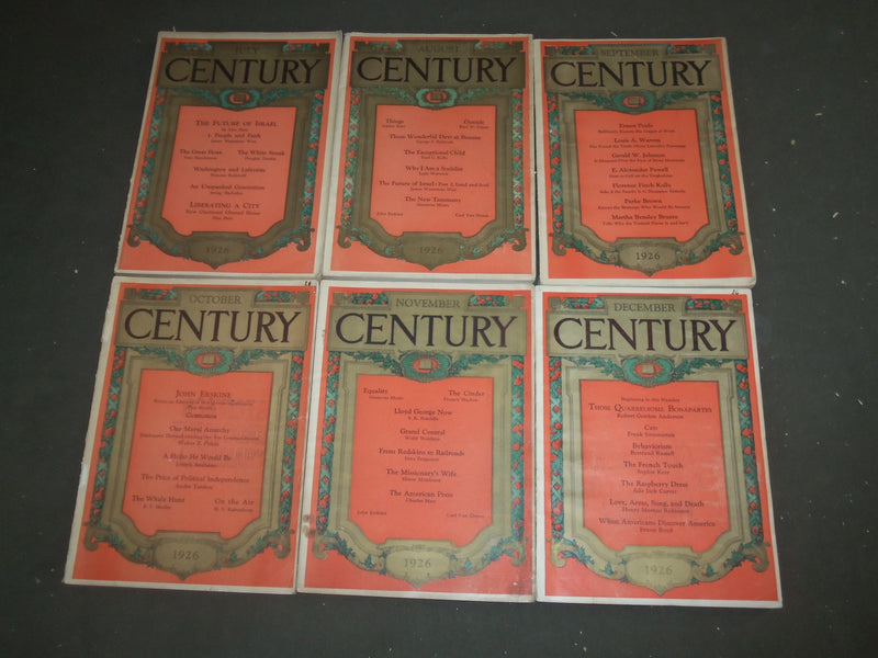 1926 THE CENTURY MAGAZINE - LOT OF 12 - COMPLETE YEAR - MANY STORIES - WR 1158A