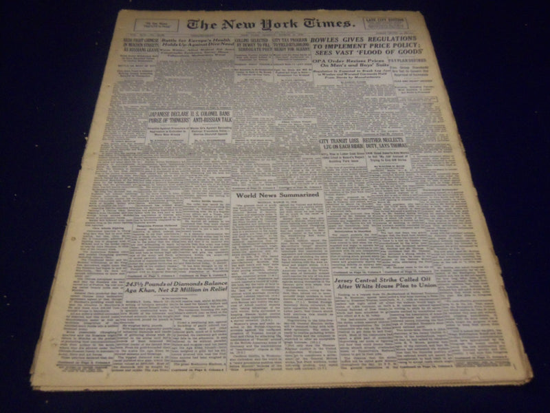 1946 MARCH 11 NEW YORK TIMES - BOWLES GIVES REGULATIONS - NT 3473