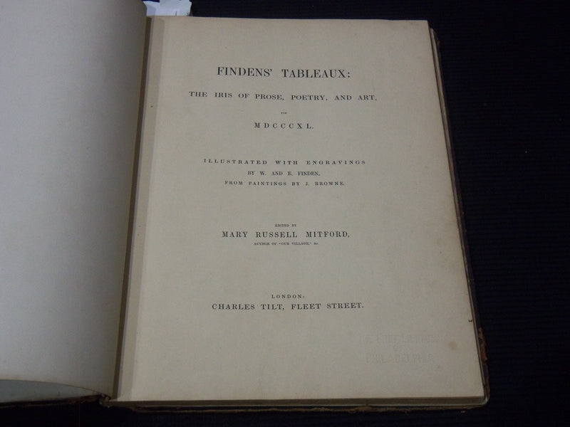1840 FINDENS' TABLEAUX IRIS OF PROSE POETRY ART MDCCCXL - WILLIAM FINDEN - Z 203