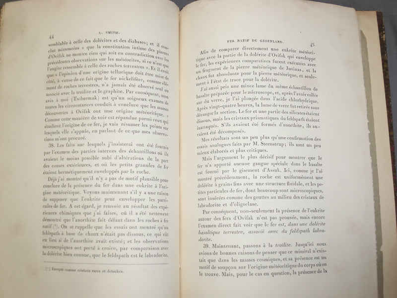 1879 MEMOIRE SUR LE FER NATIF DU GROENLAND - FRENCH TEXT - J 4867