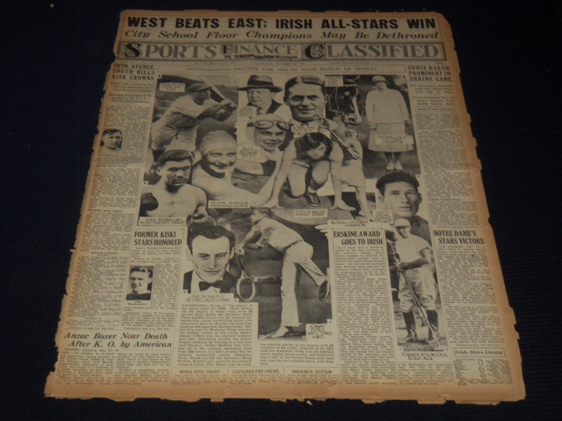 1930 DECEMBER 28 PITTSBURGH TELEGRAPH - OUTSTANDING SPORTS FIGURES - NT 9577