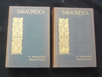 1899 SARACINESCA HARDCOVER BOOKS BY F. MARION CRAWFORD - 2 VOLUMES - KD 9277