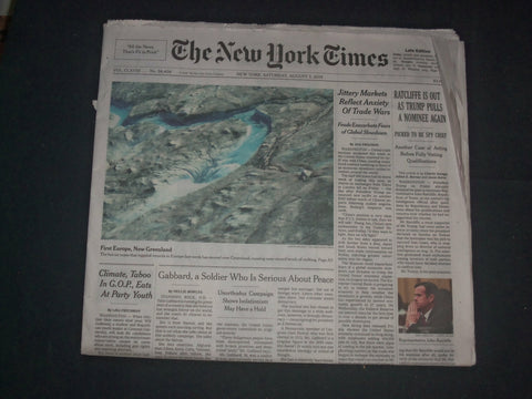 2019 AUGUST 3 NEW YORK TIMES - RATCLIFF IS OUT AS TRUMP PULLS A NOMINEE AGAIN