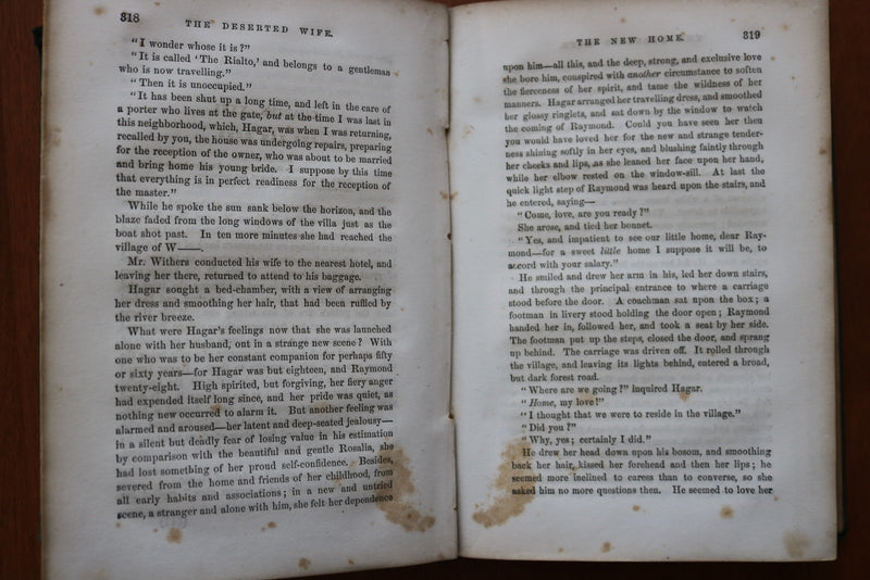 1856 THE DESERTED WIFE HARDCOVER BOOK BY EMMA SOUTHWORTH - KD 9612