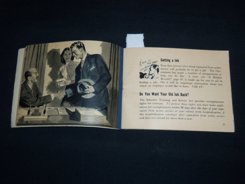 1946 FEBRUARY GOING BACK TO CIVILIAN LIFE PAMPHLET - WAR AND NAVY DEPT - J 8825