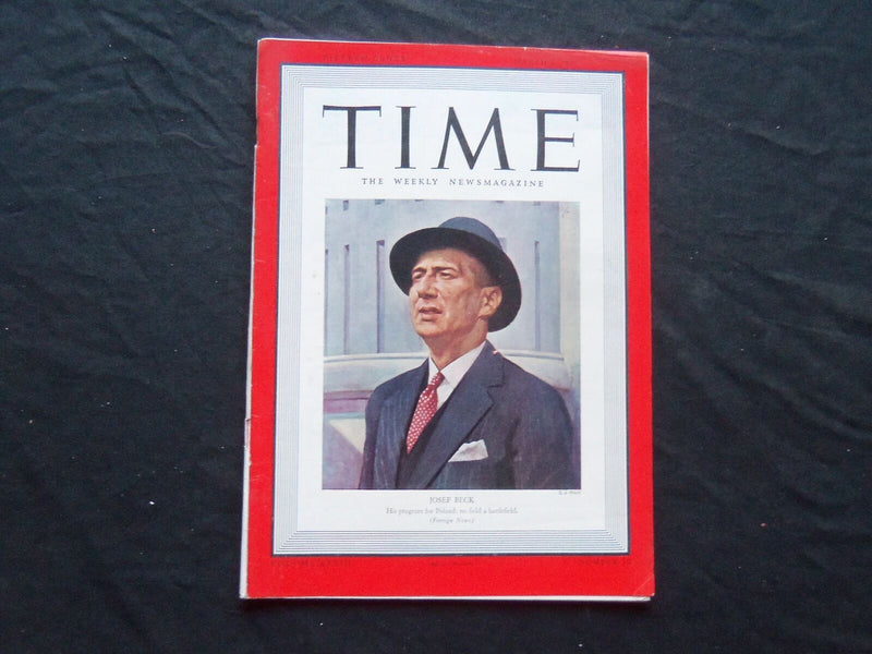 1939 MARCH 6 TIME MAGAZINE - JOSEF BECK - T 650