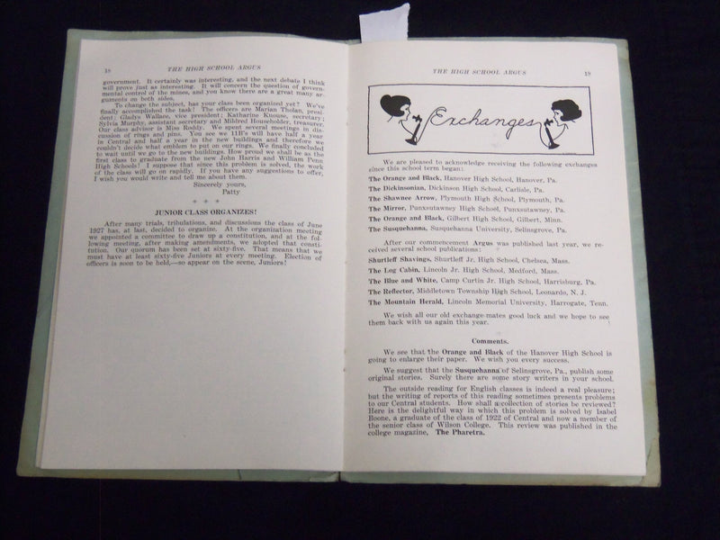 1925 ARGUS MAGAZINE - HARRISBURG HIGH SCHOOL - PENNSYLVANIA - J 8964