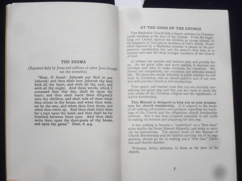 1940 MEMBERSHIP MANUAL OF THE METHODIS CHURCH SOFTCOVER BOOK BY LESEMANN- J 9651