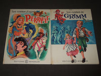 1964 LES CONTES DE GRIMM & D'APRES PERRAULT FRENCH BOOK LOT OF 2 - KD 4764
