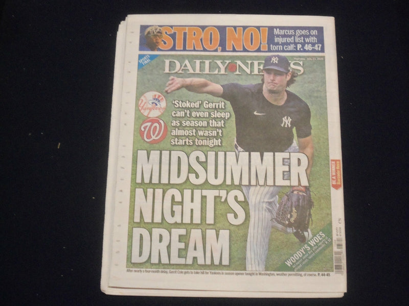 2020 JULY 23 NEW YORK DAILY NEWS NEWSPAPER - MLB SEASON TO START TONIGHT