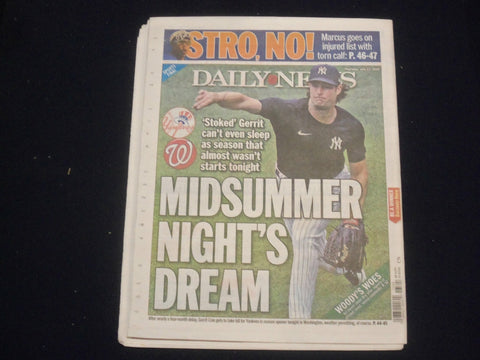 2020 JULY 23 NEW YORK DAILY NEWS NEWSPAPER - MLB SEASON TO START TONIGHT