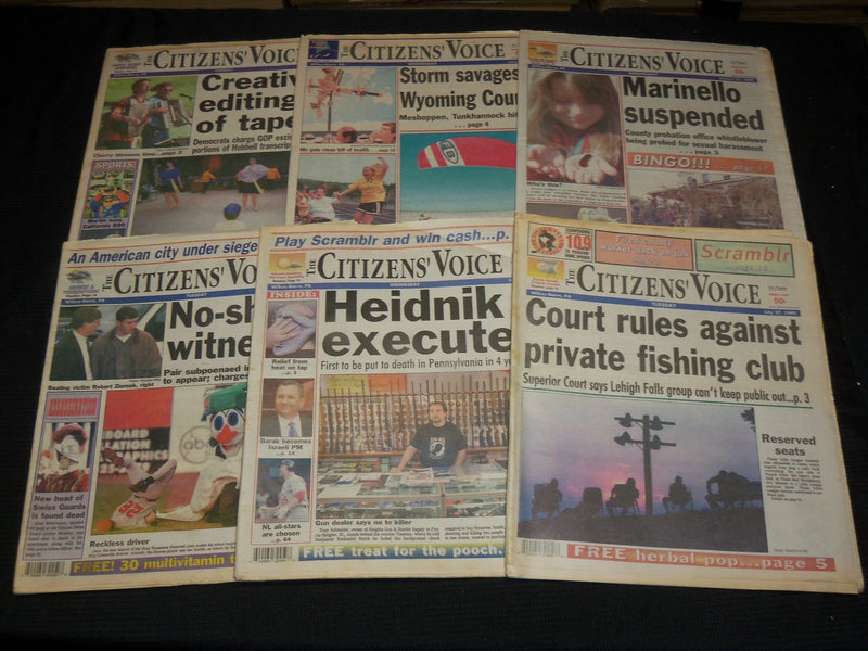 1988-1999 CITIZENS'VOICE NEWSPAPERS LOT OF 53 - WILKES BARRE, PA - NP 2703A