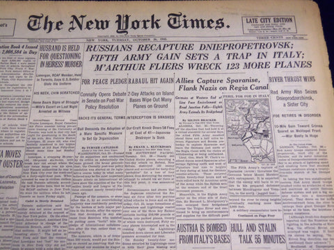 1943 OCTOBER 26 NEW YORK TIMES - RUSSIANS RECAPTURE DNIEPROPETROVSK - NT 1059