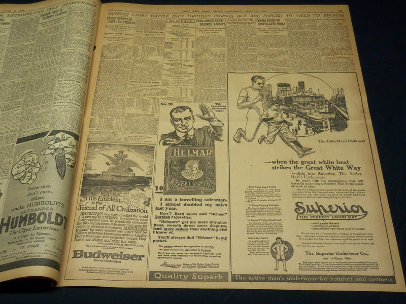 1916 JUNE 10 NEW YORK TIMES - HUGHES LEADS WITH 328 1/2 VOTES - NT 8610