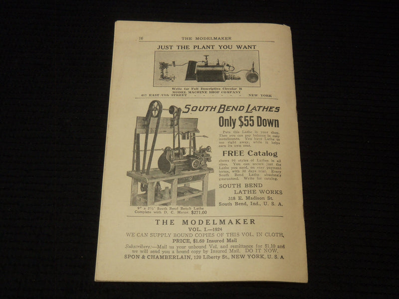 1925 JANUARY THE MODEL MAKER MAGAZINE - VOLUME 2 NO. 1 - K 2644
