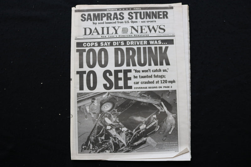 1997 SEP 2 NEW YORK DAILY NEWS NEWSPAPER - DIANA'S DRIVER TOO DRUNK - NP 8912