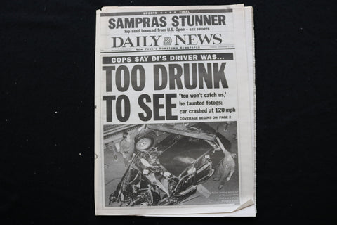 1997 SEP 2 NEW YORK DAILY NEWS NEWSPAPER - DIANA'S DRIVER TOO DRUNK - NP 8912