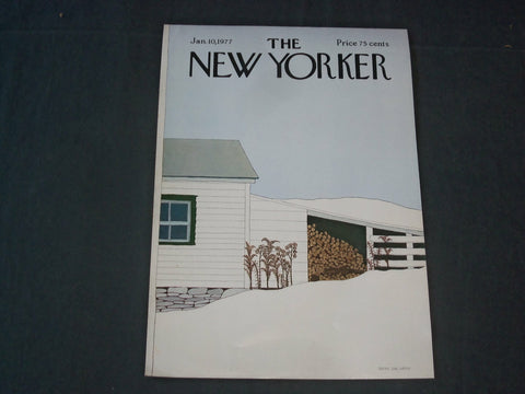 1977 JANUARY 10 NEW YORKER MAGAZINE FRONT COVER ONLY - GREAT ART FOR FRAMING